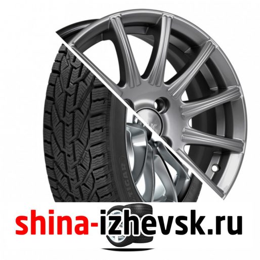 Колесо в сборе Tigar Winter 185/60 R15 T 88 + КиК Сиеста 6xR15 4×98 ET40 DIA67.1 Темно-серый в Ижевске